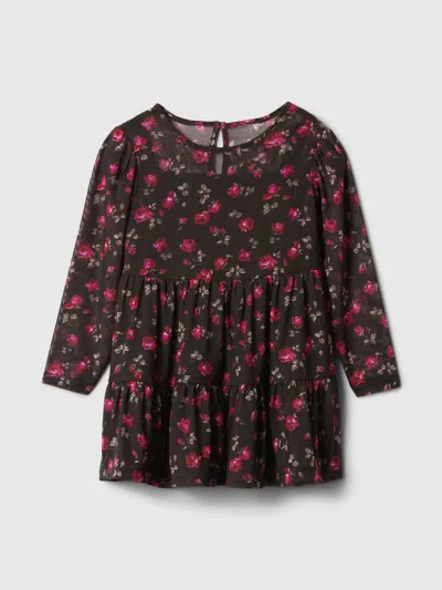 Gap Baby Tiered Mesh Dress In Plymouth Rock Brown