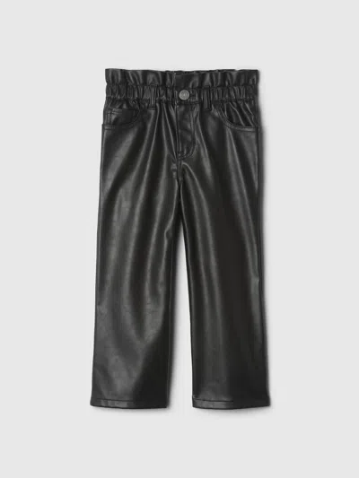 Gap Baby Vegan Leather Stride Pants In Black