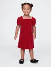 Gap Baby Velour Bow Shift Dress In Sled Red