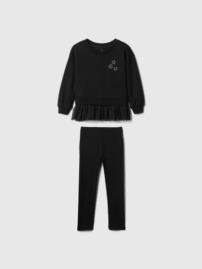 Gap Baby Vintage Soft Tulle Sweatshirt Set In Basic Black
