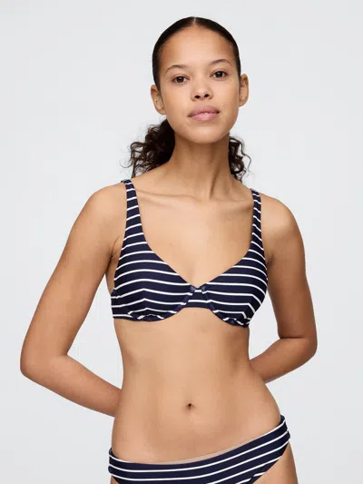 Gap Balconette Bikini Top In Navy  Blue Stripe