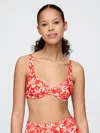 Gap Balconette Bikini Top In Red Print