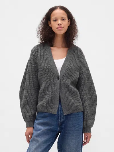 Gap Barrel-sleeve Cardigan Sweater In Gray