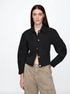 Gap Barrel-sleeve Cropped Jacket In Black Wash