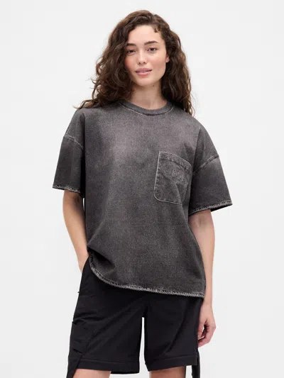 Gap × Béis Knit Denim Pocket T-shirt In Black