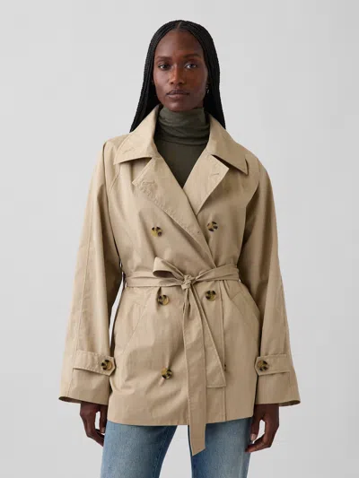 Gap Belted Midi Trench Coat In Khaki Tan