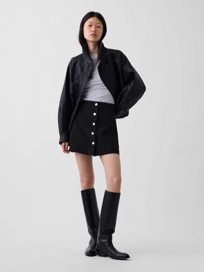 Gap Bistretch Snap-front Mini Skort In Black