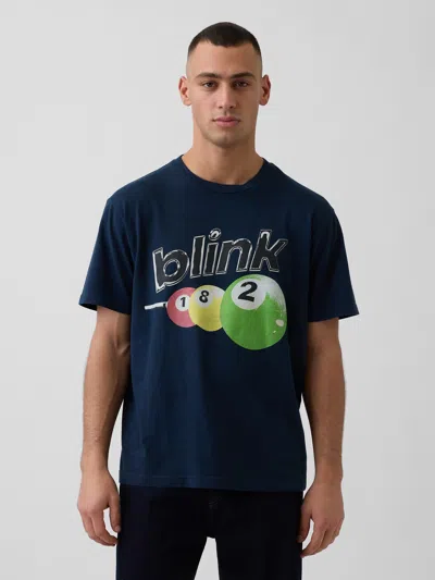 Gap Blink 182 Relaxed Graphic T-shirt In Blue