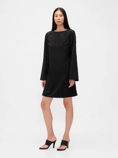 Gap Boatneck Mini Shift Dress In Black