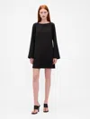 Gap Boatneck Mini Shift Dress In Black