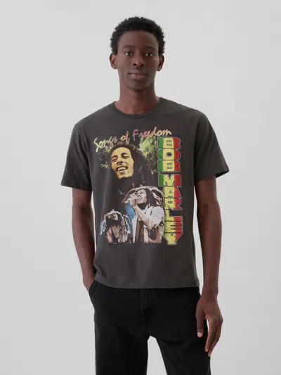 Gap Bob Marley Graphic T-shirt In Cast Iron