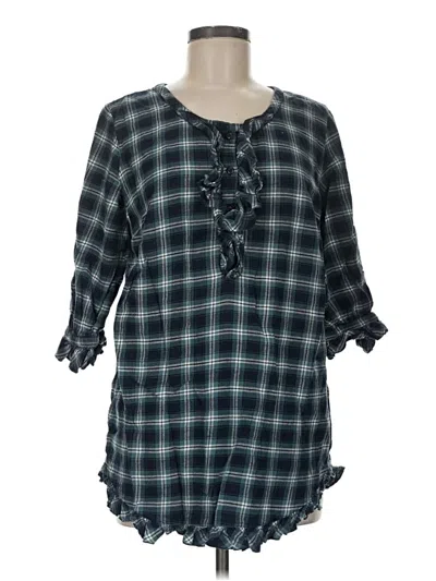 Pre-owned Gap Body 3/4 Sleeve Blouse In Teal