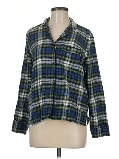 Pre-owned Gap Body 3/4 Sleeve Button Down Shirt In Blue