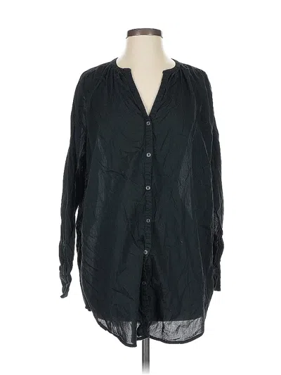 Pre-owned Gap Body Long Sleeve Blouse In Black