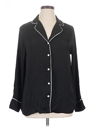Pre-owned Gap Body Long Sleeve Blouse In Black