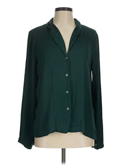 Pre-owned Gap Body Long Sleeve Blouse In Green