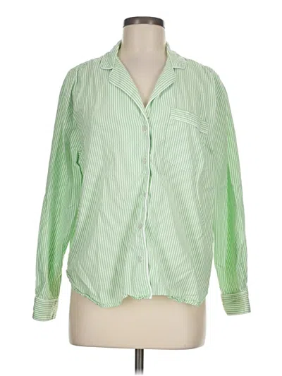 Pre-owned Gap Body Long Sleeve Blouse In Green