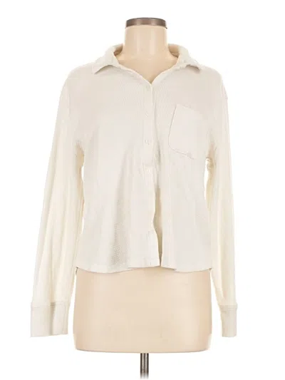 Pre-owned Gap Body Long Sleeve Blouse In Ivory