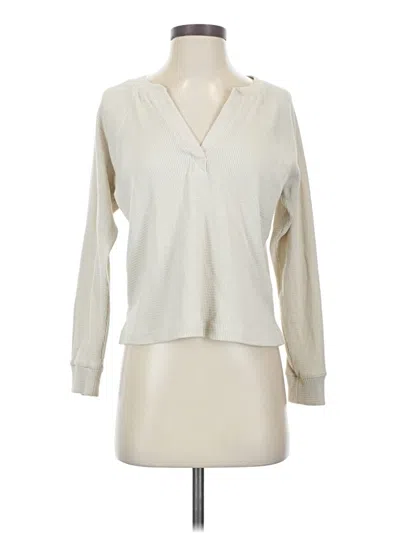 Pre-owned Gap Body Long Sleeve Blouse In Ivory