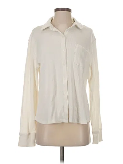 Pre-owned Gap Body Long Sleeve Blouse In Ivory