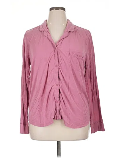 Pre-owned Gap Body Long Sleeve Blouse In Pink