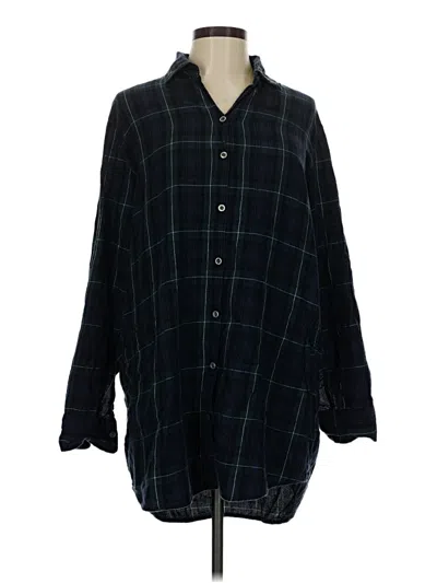 Pre-owned Gap Body Long Sleeve Button Down Shirt In Black