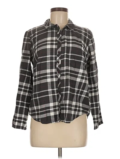 Pre-owned Gap Body Long Sleeve Button Down Shirt In Black