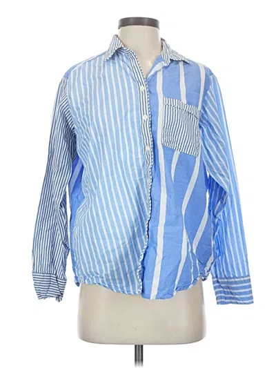 Pre-owned Gap Body Long Sleeve Button Down Shirt In Blue