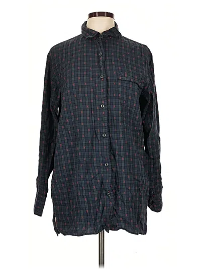 Pre-owned Gap Body Long Sleeve Button Down Shirt In Blue