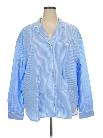 Gap Body Long Sleeve Button Down Shirt In Blue