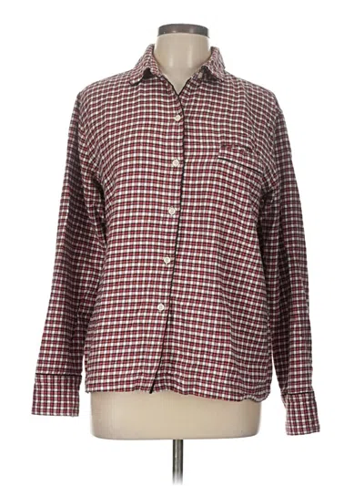 Pre-owned Gap Body Long Sleeve Button Down Shirt In Burgundy