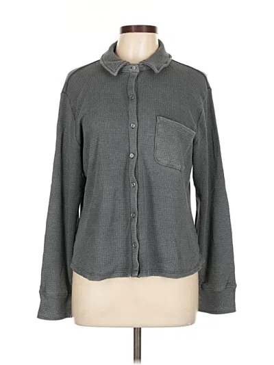 Pre-owned Gap Body Long Sleeve Button Down Shirt In Gray