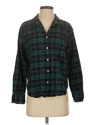Pre-owned Gap Body Long Sleeve Button Down Shirt In Green