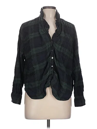 Pre-owned Gap Body Long Sleeve Button Down Shirt In Green