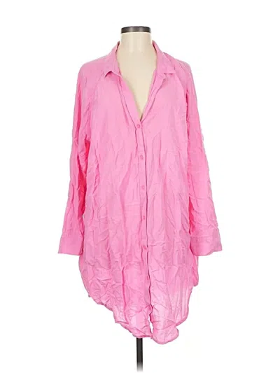 Pre-owned Gap Body Long Sleeve Button Down Shirt In Pink