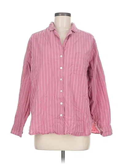 Pre-owned Gap Body Long Sleeve Button Down Shirt In Pink