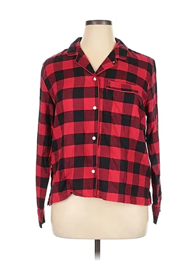 Pre-owned Gap Body Long Sleeve Button Down Shirt In Red