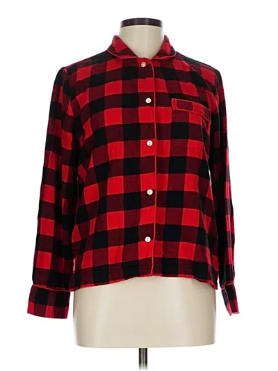 Pre-owned Gap Body Long Sleeve Button Down Shirt In Red
