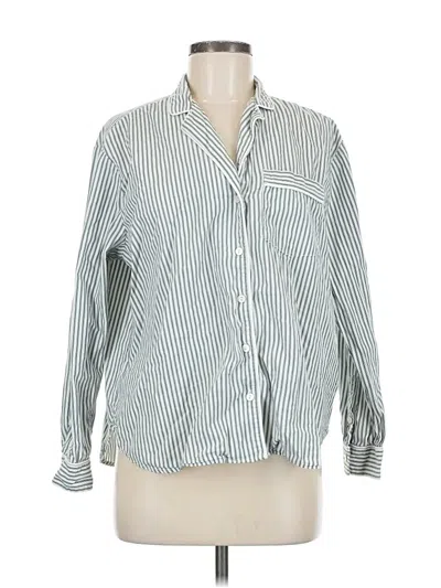 Pre-owned Gap Body Long Sleeve Button Down Shirt In Silver