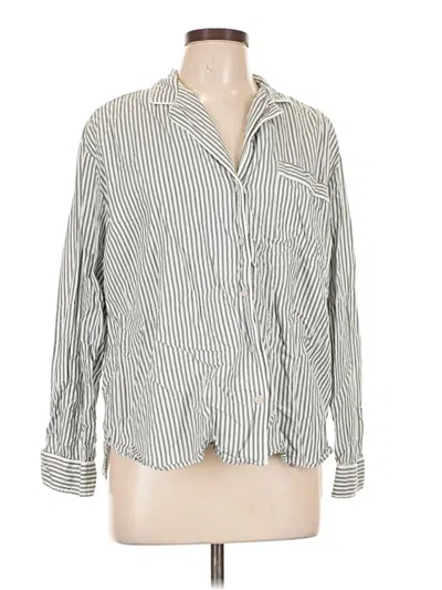 Pre-owned Gap Body Long Sleeve Button Down Shirt In Silver