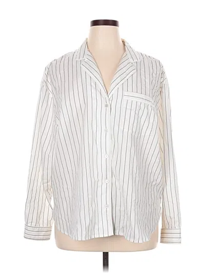 Pre-owned Gap Body Long Sleeve Button Down Shirt In White