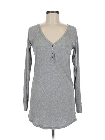 Pre-owned Gap Body Long Sleeve Henley Shirt In Gray
