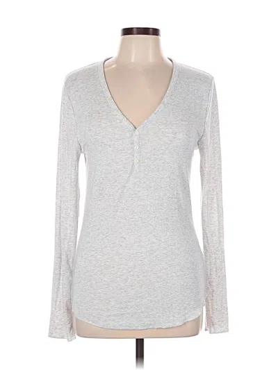 Pre-owned Gap Body Long Sleeve Henley Shirt In Gray