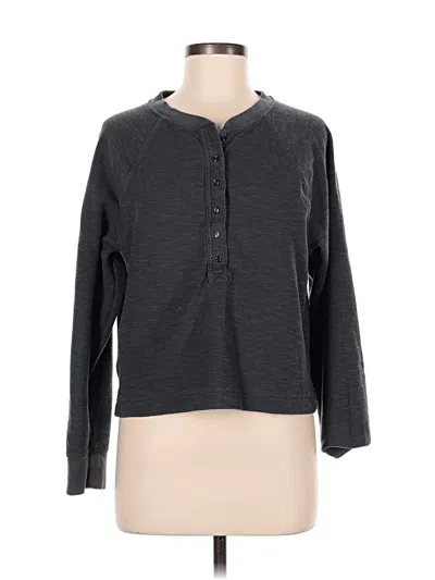 Pre-owned Gap Body Long Sleeve Henley Shirt In Gray