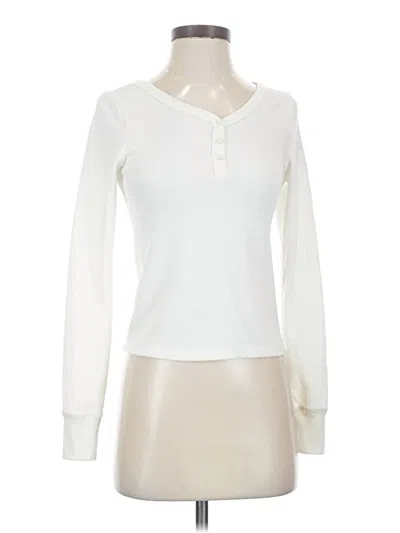 Pre-owned Gap Body Long Sleeve Henley Shirt In Ivory