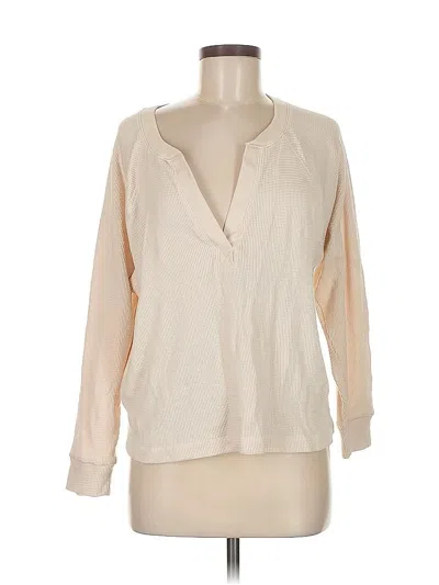 Pre-owned Gap Body Long Sleeve Henley Shirt In White