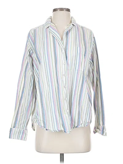 Pre-owned Gap Body Long Sleeve Polo Shirt In White