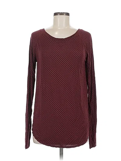 Pre-owned Gap Body Long Sleeve T-shirt In Burgundy