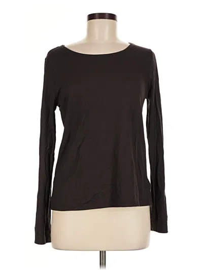Pre-owned Gap Body Long Sleeve Top Brown Boatneck Tops