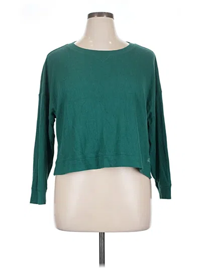 Pre-owned Gap Body Long Sleeve Top Green Boatneck Tops